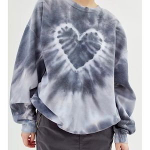 Urban Outfitters Heart Tie-dye Crew